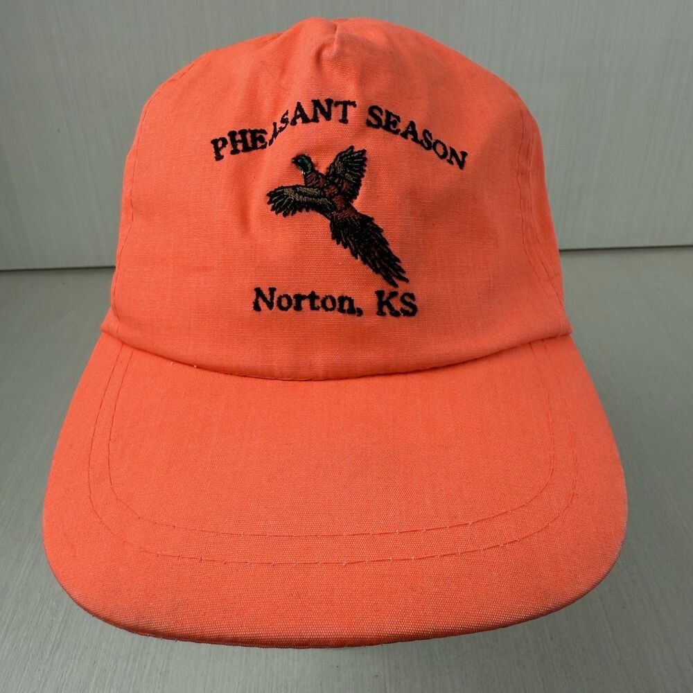 Ama Pro Pheasant Season Hunting Hat Snapback Orange Vintage Norton Kansas